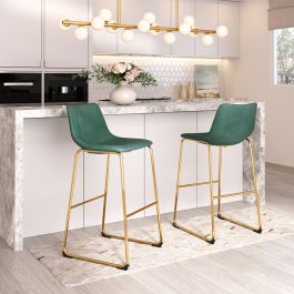 Augusta Barstool Green Gold