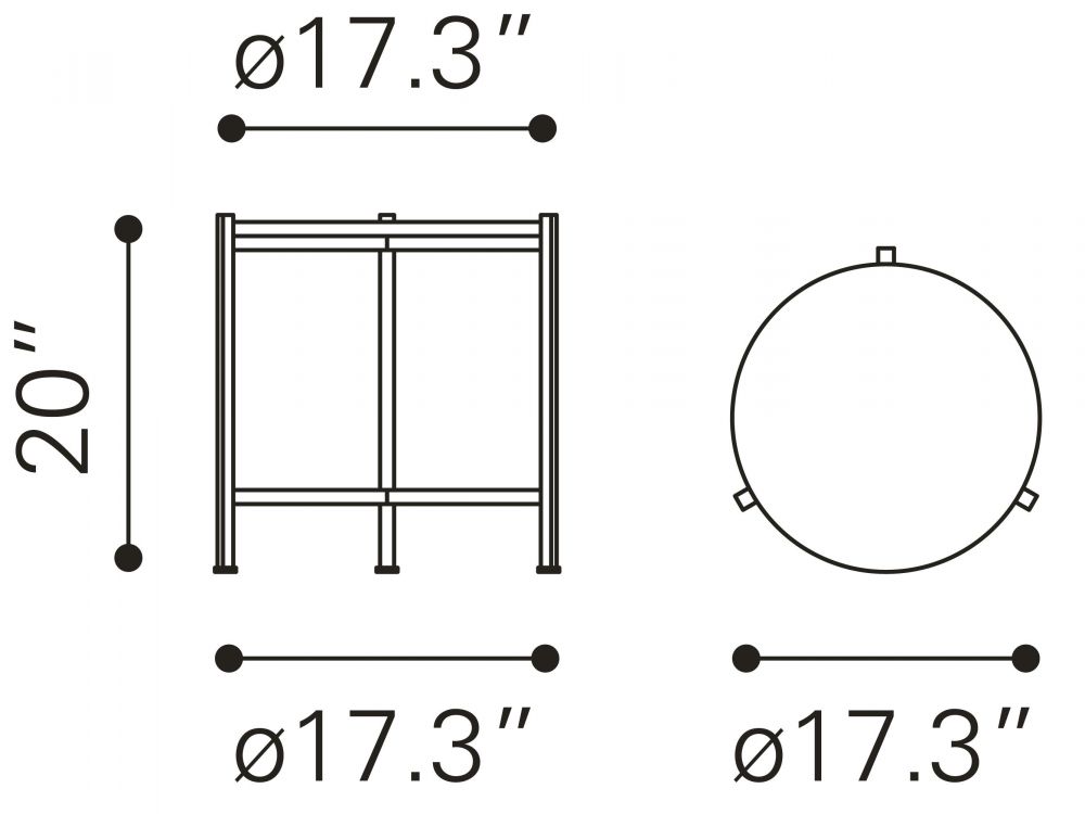 Zuo Modern Forecast Ceiling Lamp Dimensions