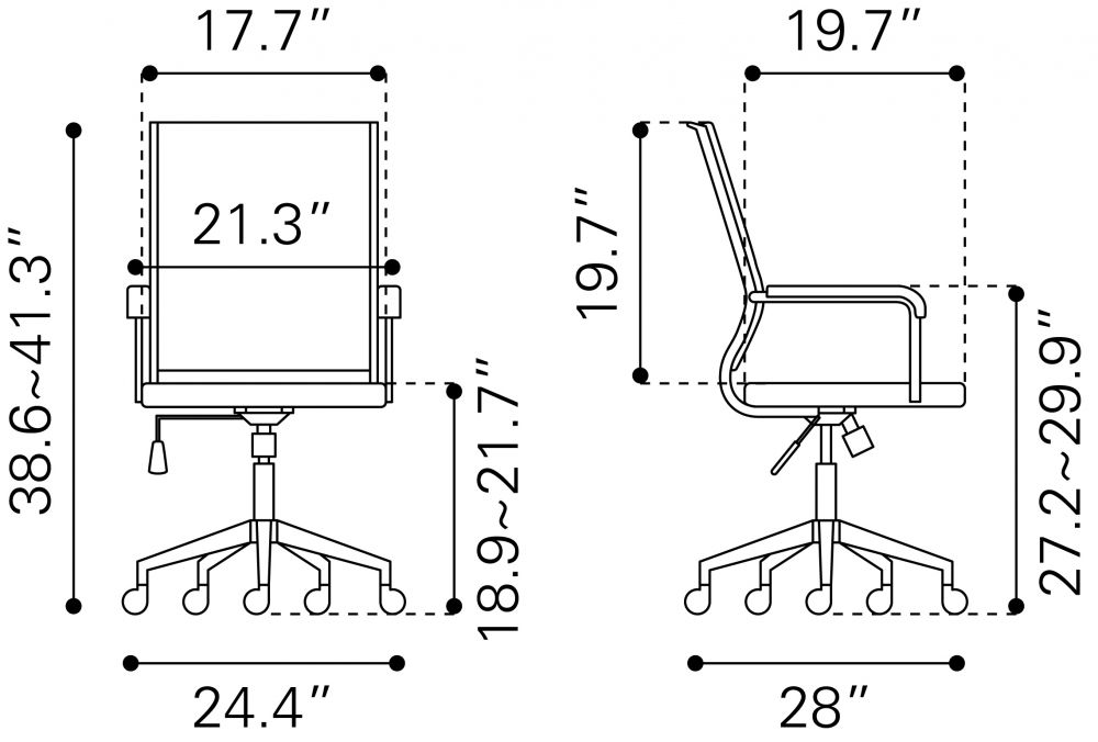 全て新品未使用　　ACME、orobianco、POLO、 Davinci 109021 - Auction Office Chair Vintage Black