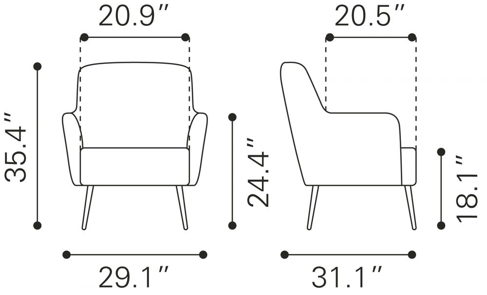 AcuHi　両側　テーブルレス　オーク　ありがとうございます！ 109053 - Tasmania Accent Chair Vintage Brown