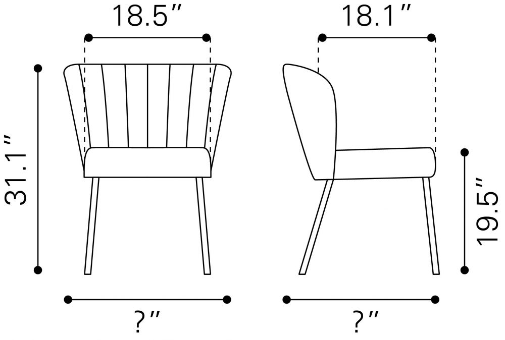109679 - Aimee Dining Chair Gray