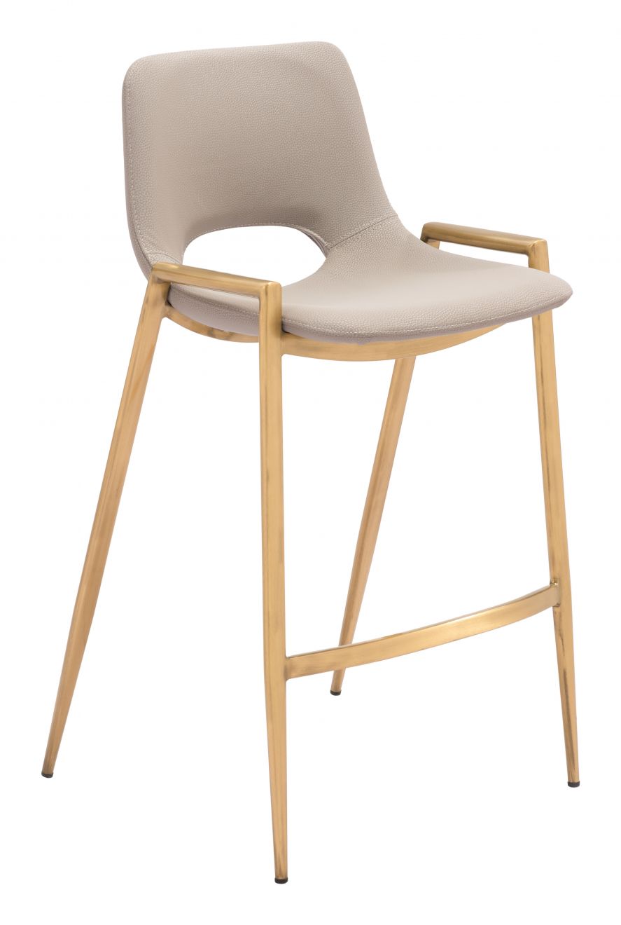 Desi Counter Stool Beige Gold