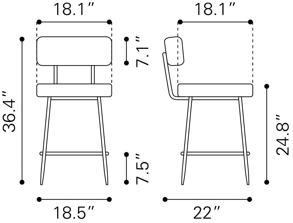 109739 - Blanca Counter Stool Ivory