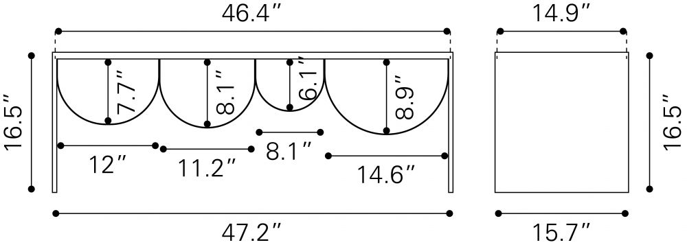 109842 - Reed Coffee Table Brass & Black