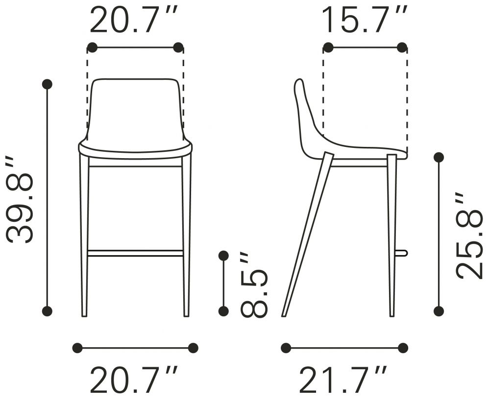 109935 - Magnus Counter Stool Black & Walnut