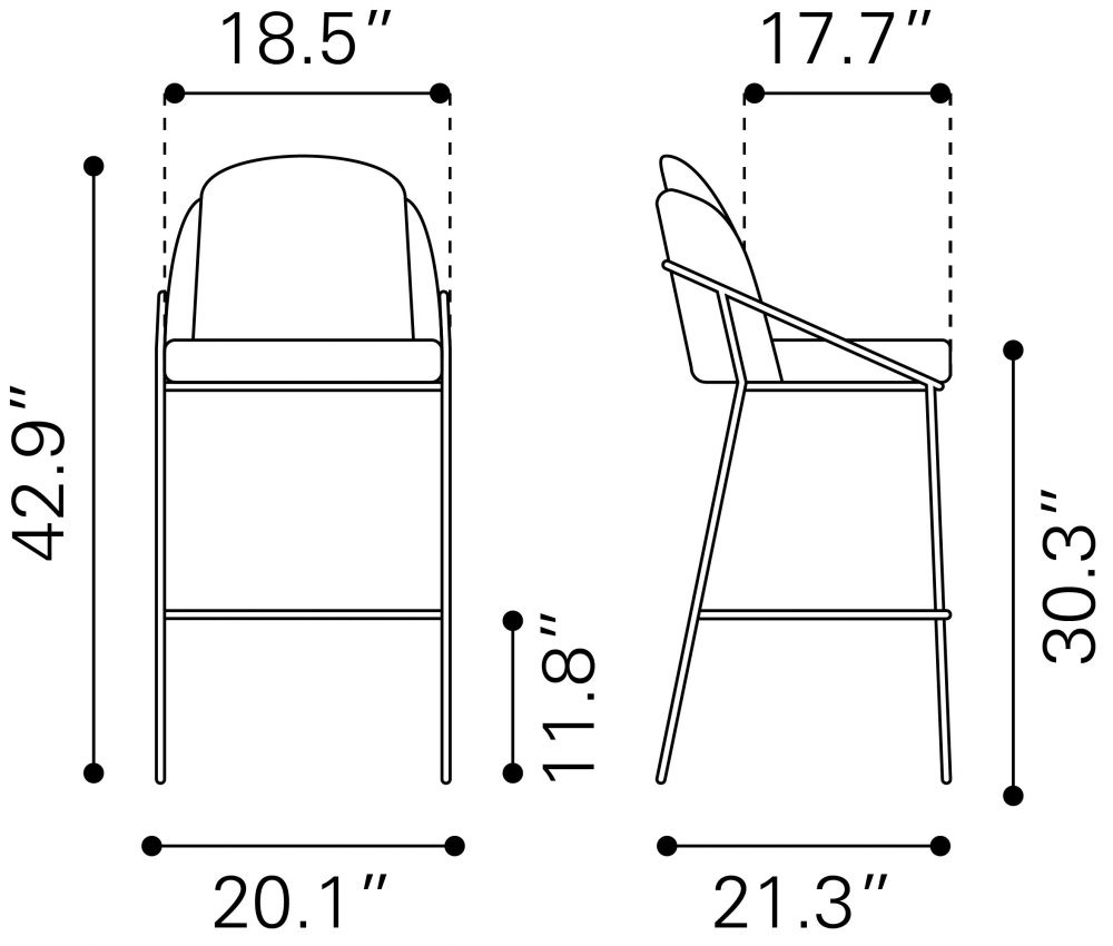 109968 - Jambi Barstool Black & White