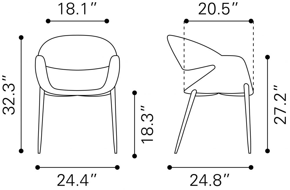 109971 - Limay Dining Chair Beige & Walnut
