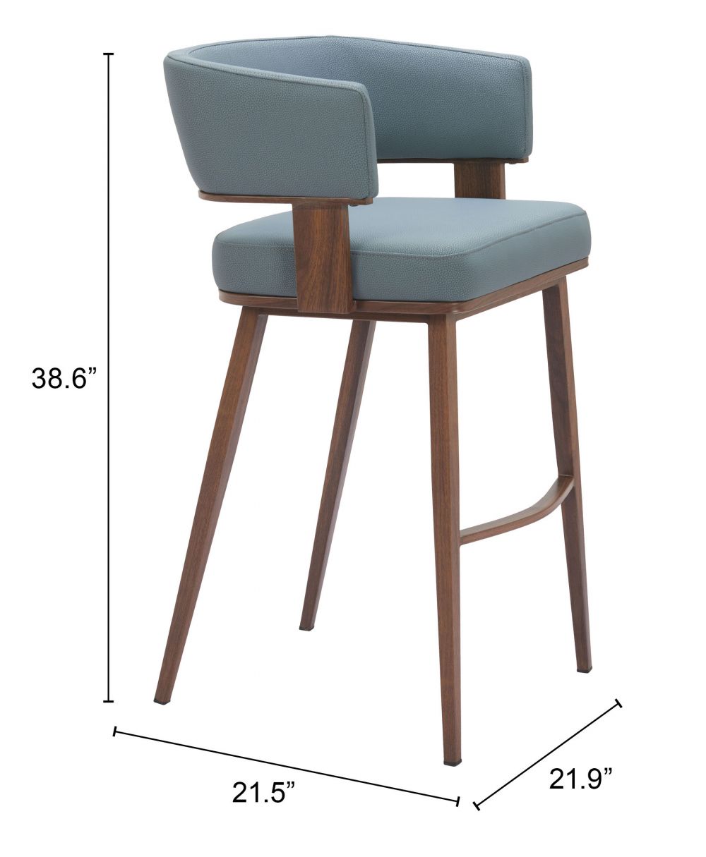 110329 - Poise Barstool Azure Gray & Walnut