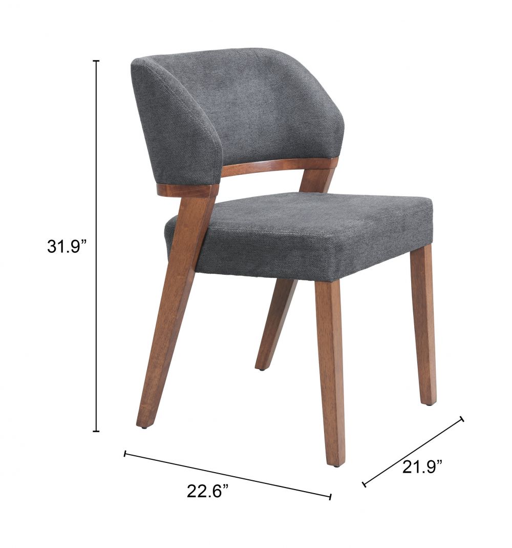 110496 - Sunobu Dining Chair Azure Gray & Walnut