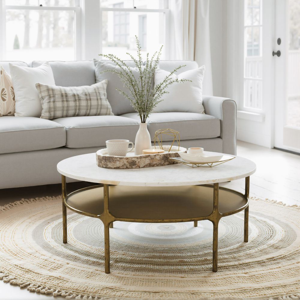 110595 - Bild Coffee Table White & Brass