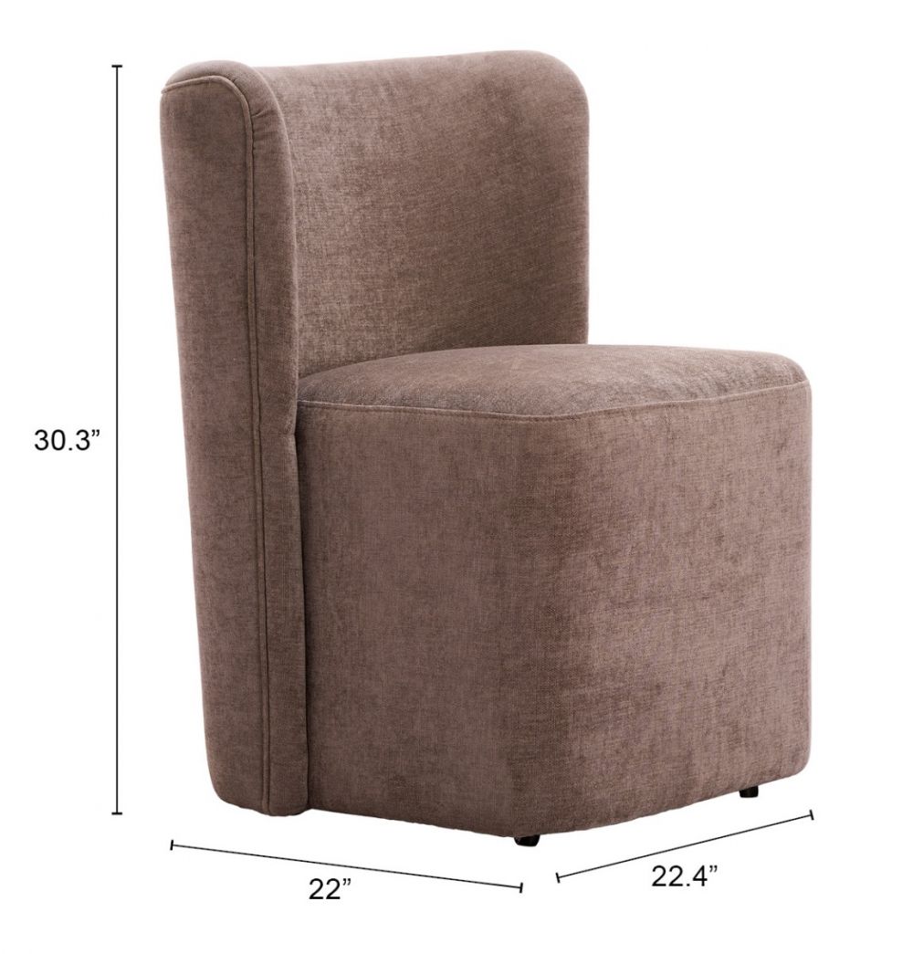 110996 - Bambun Dining Chair with Wheels Taupe