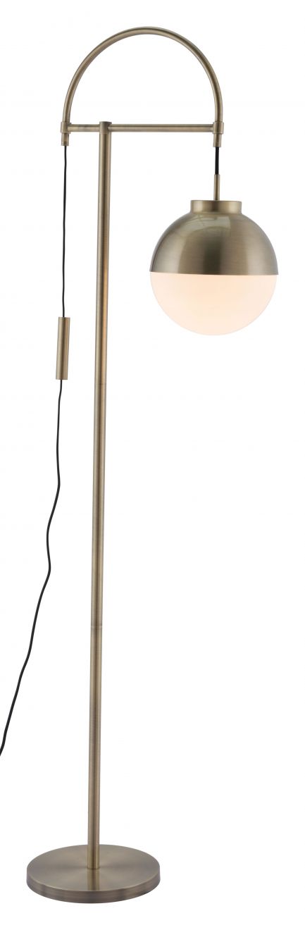 56053 - Waterloo Floor Lamp White & Bronze