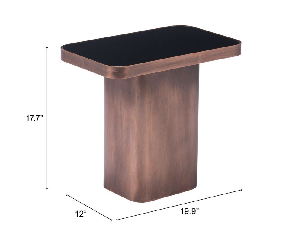 A12254 - Marcos Side Table Black & Antique Bronze