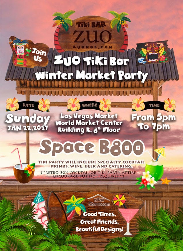 ZUO Announces Winter Tiki Bar Party during Las Vegas Market!